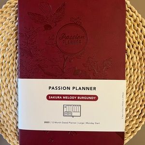 2023 Passion Planner Sakura Melody Burgundy Large